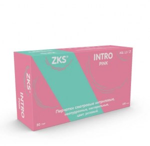 Перчатки ZKS нитриловые Intro pink розовые размер М 100шт